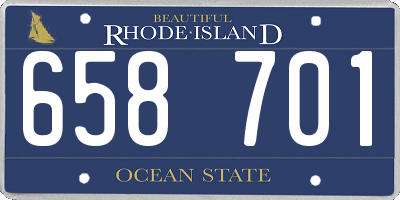 RI license plate 658701