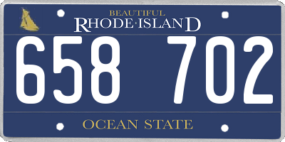 RI license plate 658702