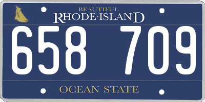 RI license plate 658709