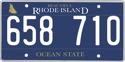 RI license plate 658710