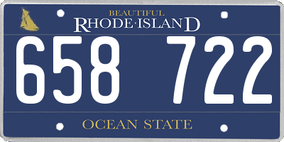 RI license plate 658722