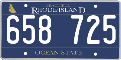 RI license plate 658725