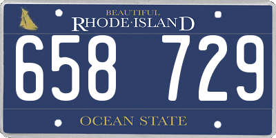 RI license plate 658729