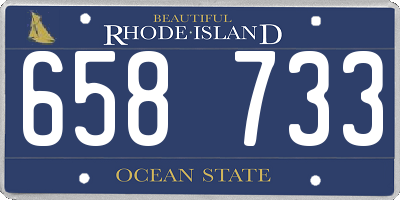 RI license plate 658733