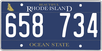 RI license plate 658734