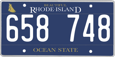 RI license plate 658748