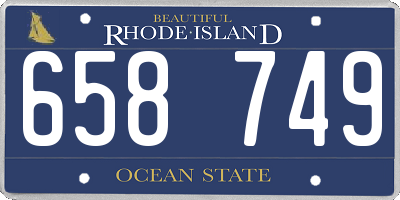 RI license plate 658749
