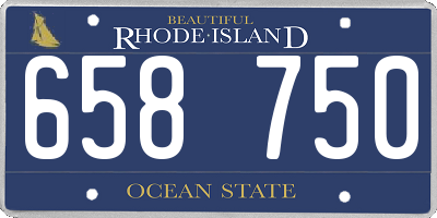 RI license plate 658750