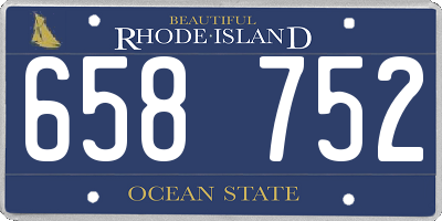 RI license plate 658752