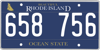 RI license plate 658756