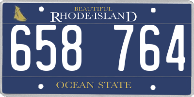 RI license plate 658764