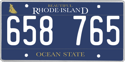 RI license plate 658765