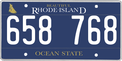 RI license plate 658768