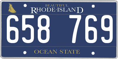 RI license plate 658769