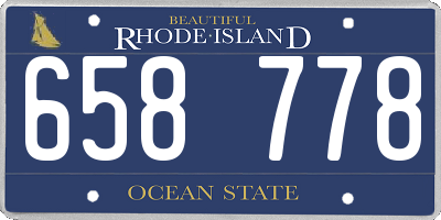RI license plate 658778