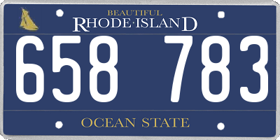 RI license plate 658783
