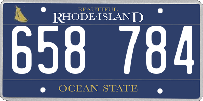 RI license plate 658784