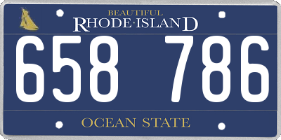 RI license plate 658786