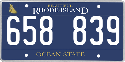RI license plate 658839