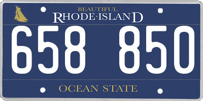 RI license plate 658850