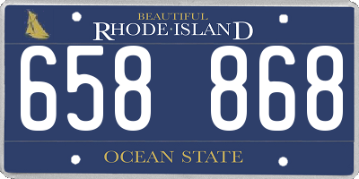 RI license plate 658868