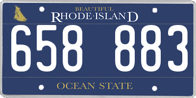 RI license plate 658883