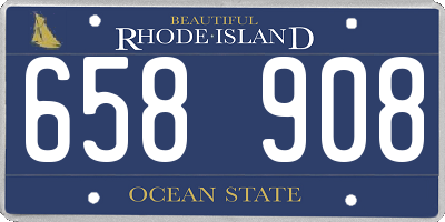 RI license plate 658908