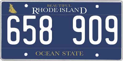 RI license plate 658909