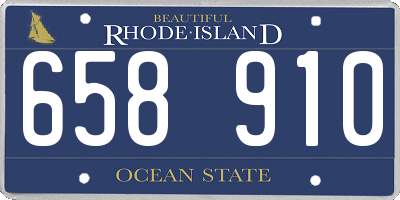 RI license plate 658910