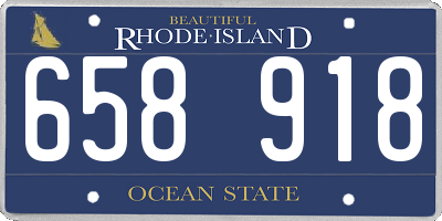 RI license plate 658918