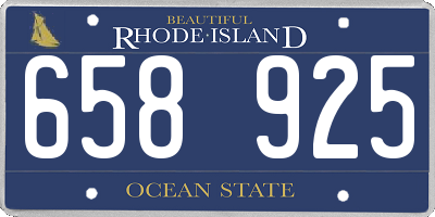 RI license plate 658925