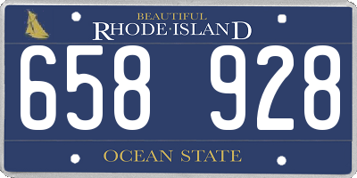 RI license plate 658928