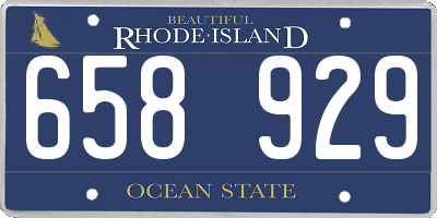 RI license plate 658929