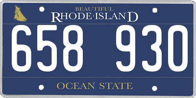 RI license plate 658930