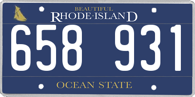 RI license plate 658931