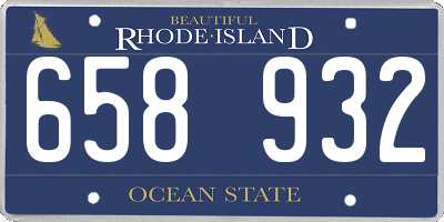 RI license plate 658932