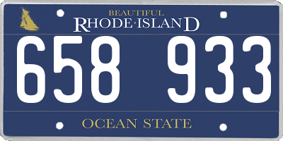 RI license plate 658933
