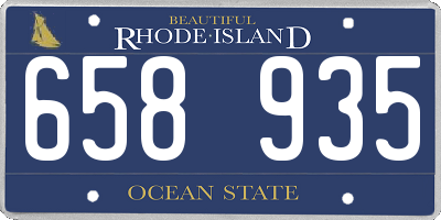 RI license plate 658935