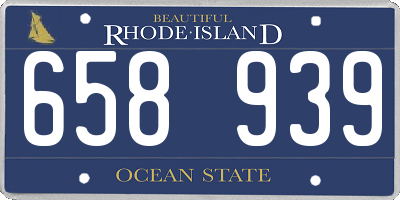 RI license plate 658939