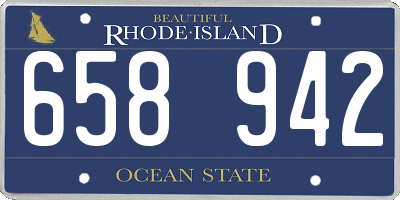 RI license plate 658942