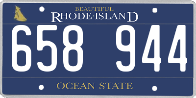 RI license plate 658944