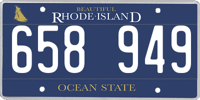 RI license plate 658949