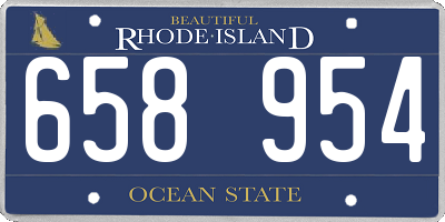 RI license plate 658954