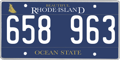 RI license plate 658963