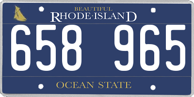 RI license plate 658965