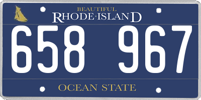 RI license plate 658967