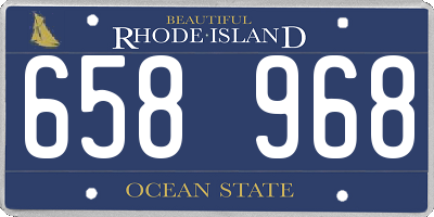 RI license plate 658968