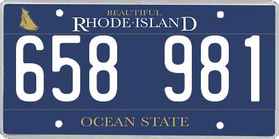 RI license plate 658981