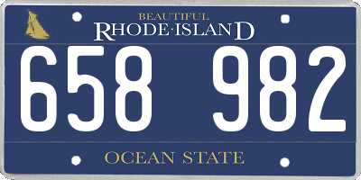 RI license plate 658982