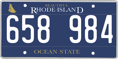 RI license plate 658984